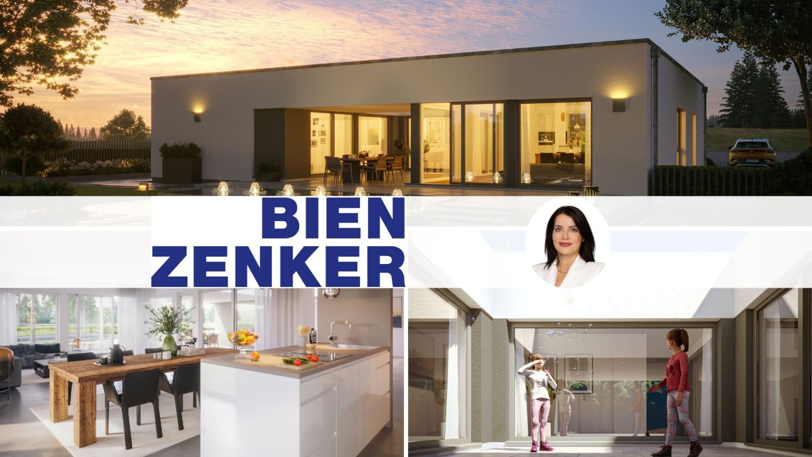 NEUBAU mit BIEN-Zenker -LUXURIÖSER FLACHDACHBUNGALOW MIT ATRIUM