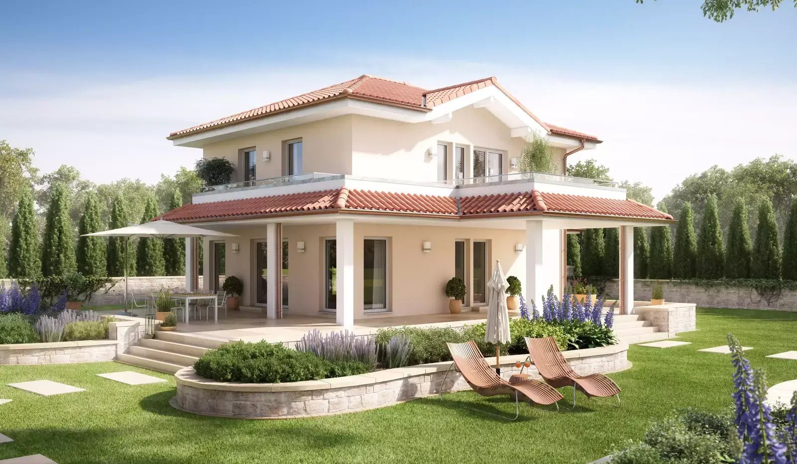 Wohnträume werde wahr in der Mediterrane Villa in ruhigem Baugebiet aus dem Hause Bien Zenker inkl. Baugrundstück